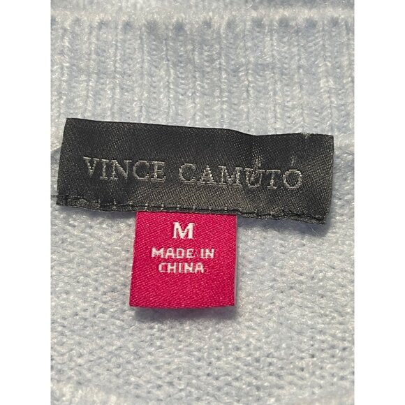 Vince Camuto Womens Light Blue Knit Sweater Size M Acrylic Blend Pullover Crew - Picture 5 of 7